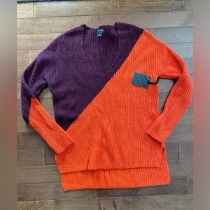 Trouve Purple & Orange Knit sweater womens sz Small